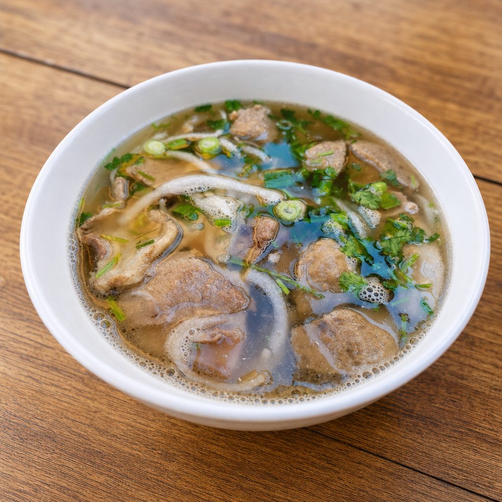 Beef Rice Noodle Soup.